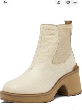 Sorel Cream Hi-Line Chelsea Platform Boots Size 6.5